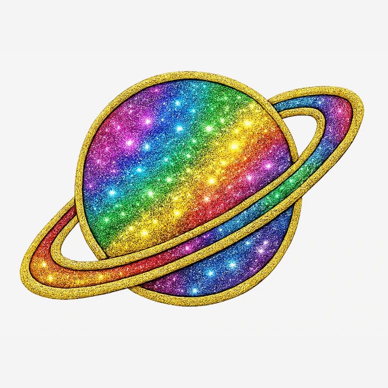 Glittering Rainbow Galaxy Design