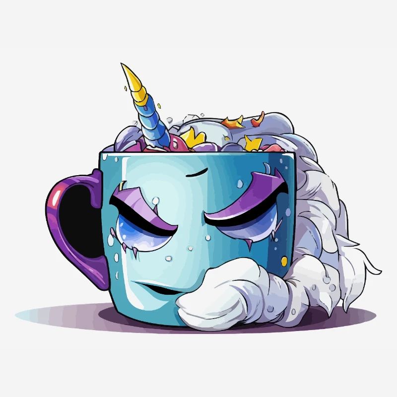 Sleeping Unicorn Mug Design