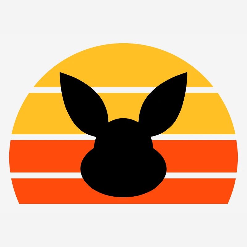 Tête de lapin devant le demi-soleil