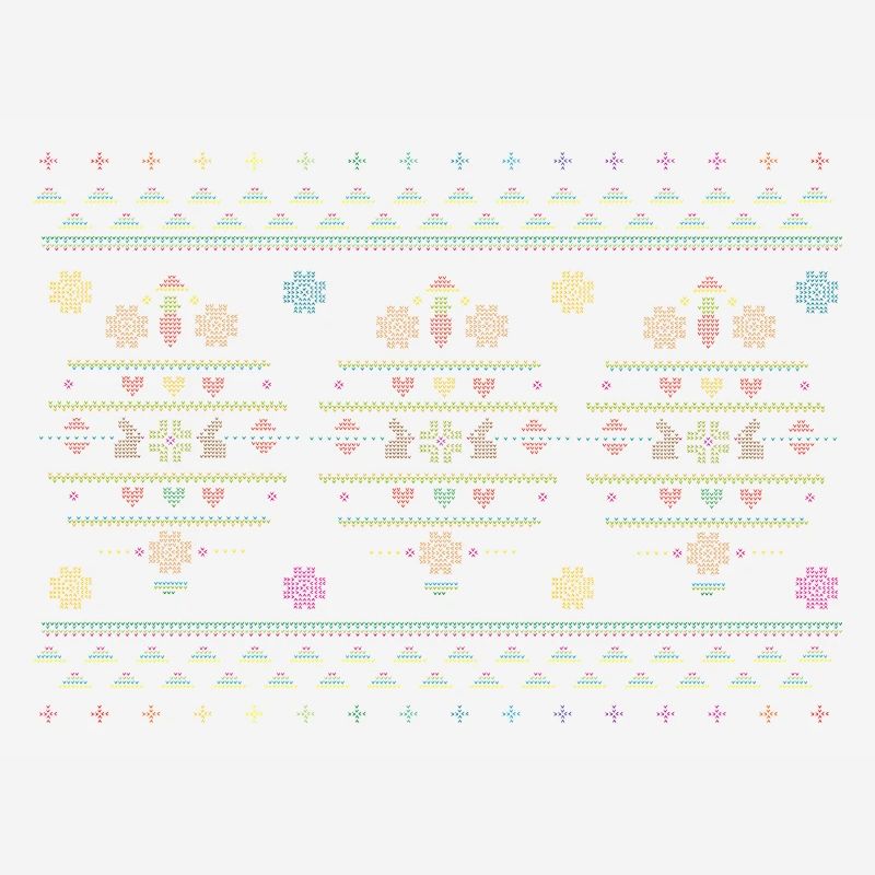 Easter motifs in knitting pattern style for Easter
