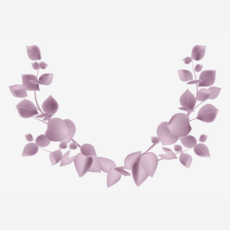 Delicate eucalyptus branches in dusky pink illustration