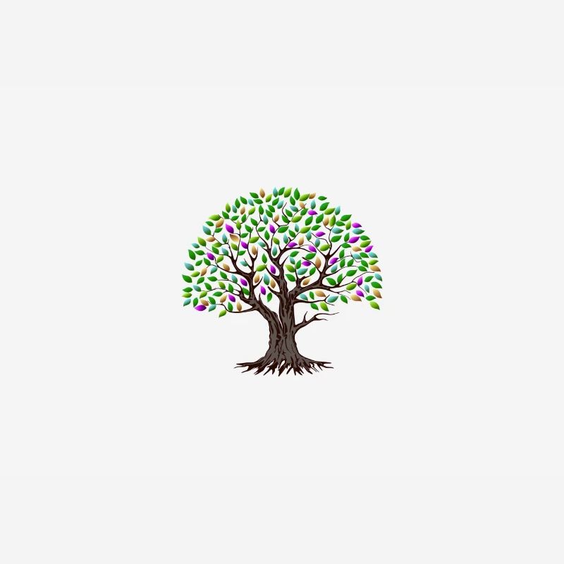 Bunter Baum mit Blättern