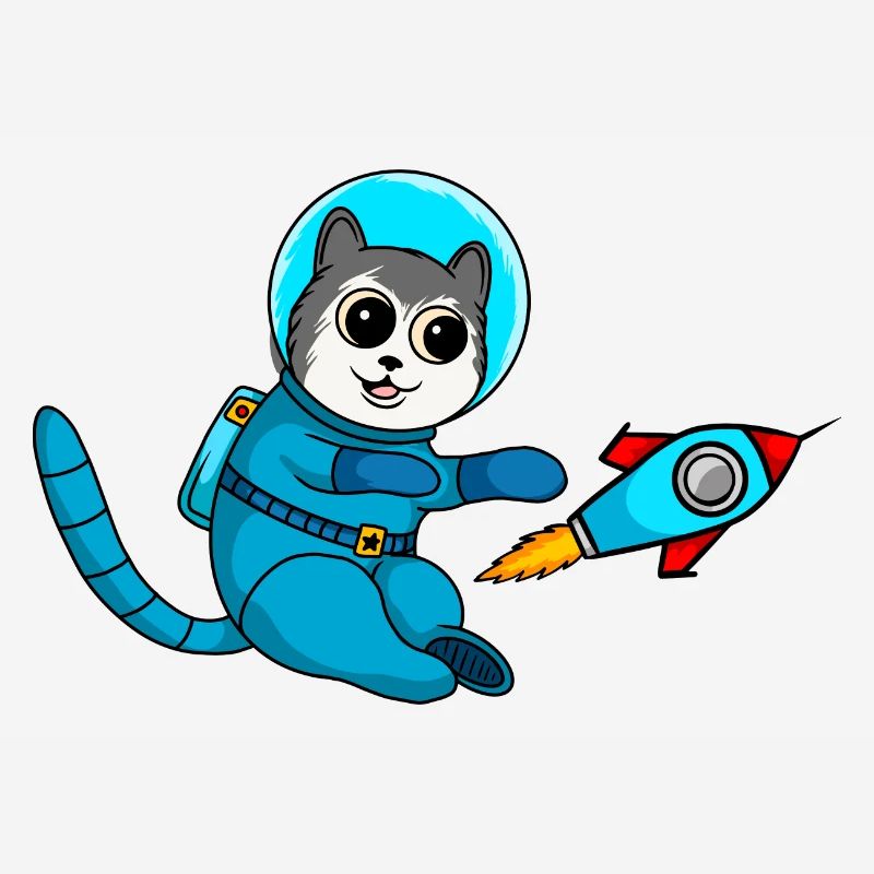 Mignon bande dessinée Chat astronaute dans l’espace