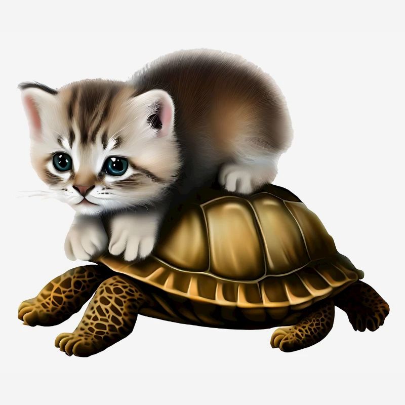 Cat on turtle