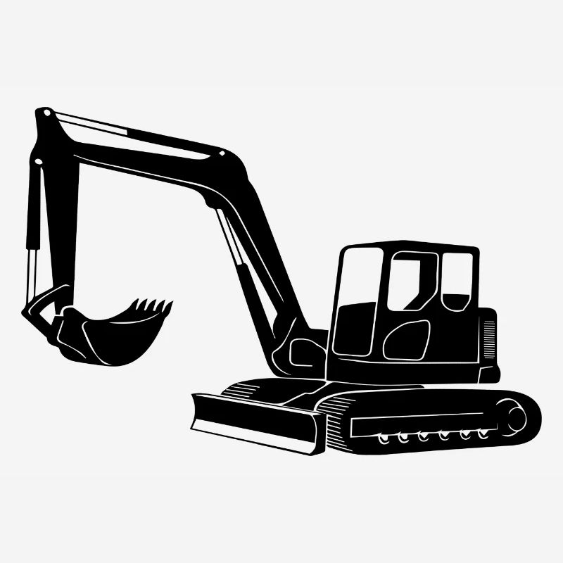 Excavator Driver Silhouette - Construction Equipment Operator