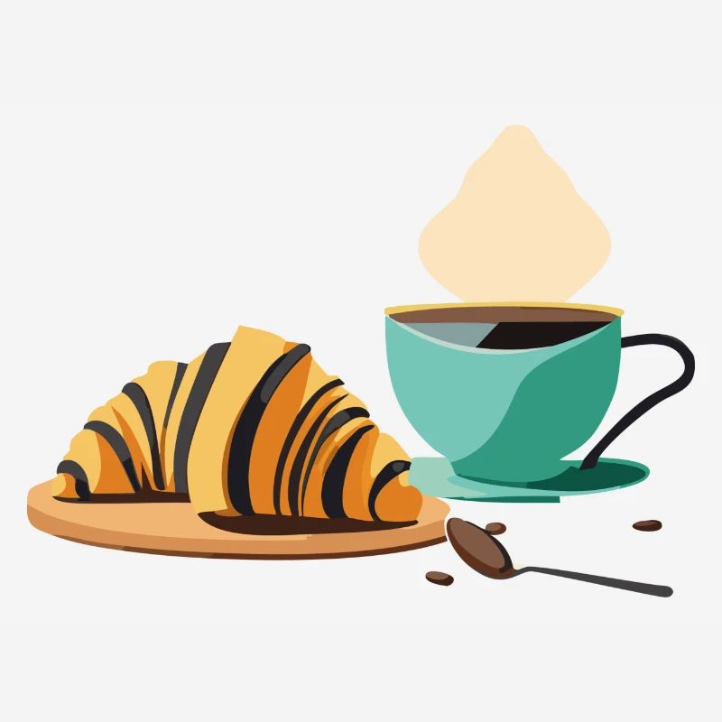 Petit-déjeuner : Croissant & Café