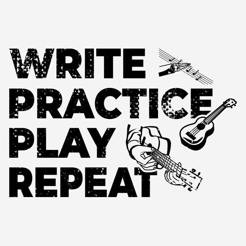 Writing, practicing, playing, repeating