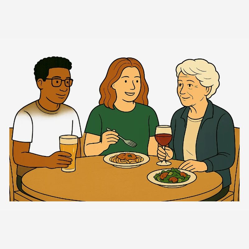 at the table