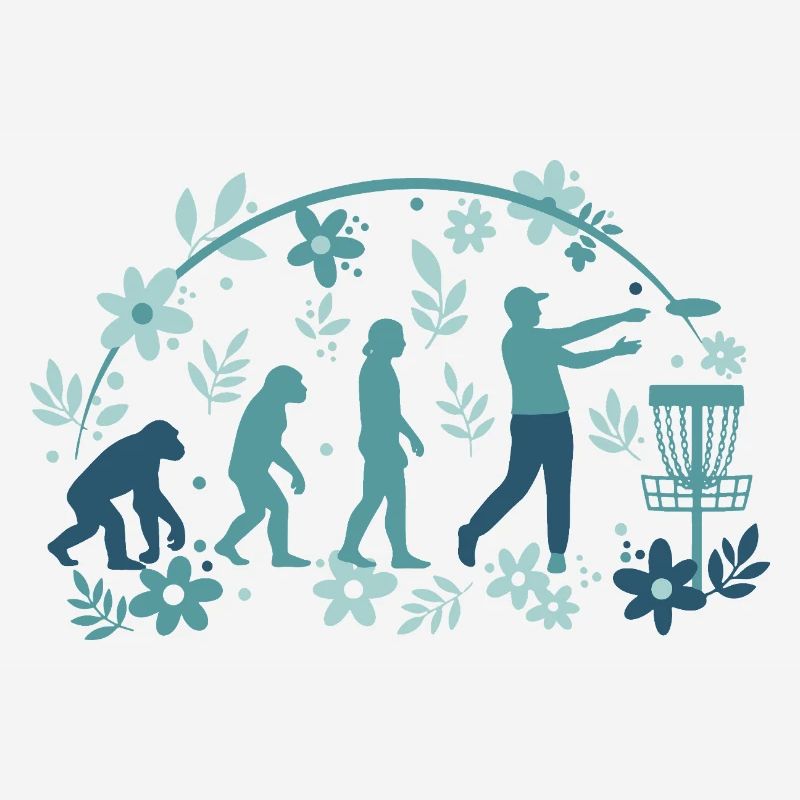 Disc Golf Evolution Funny Disc Golfer Flying Disc