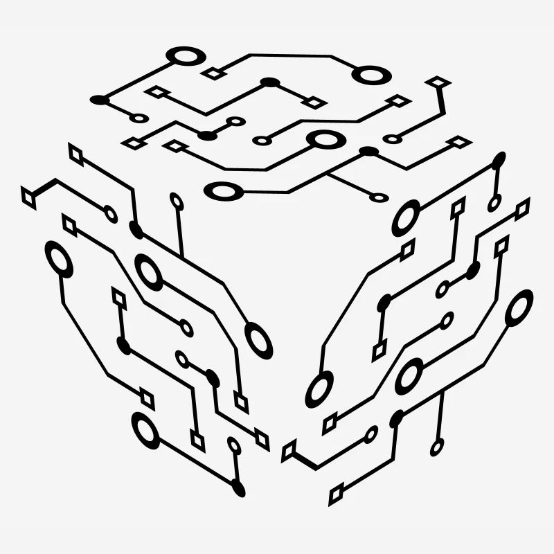 cool muster logo schaltkreis draht daten microchip