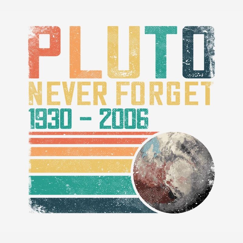 Pluto Never Forget Vintage Nerd Astronomy Science
