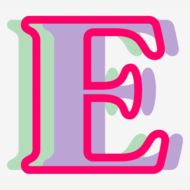 Multicolored letter e - original gift idea