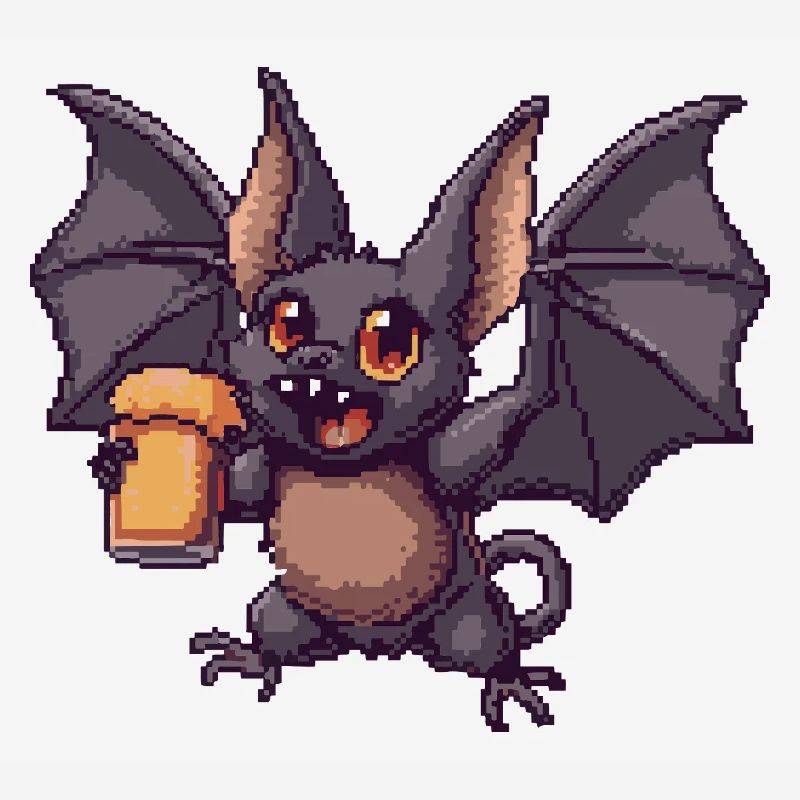Fledermaus Pixel Bier