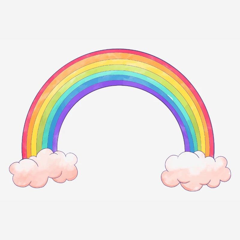 Rainbow bow with clouds