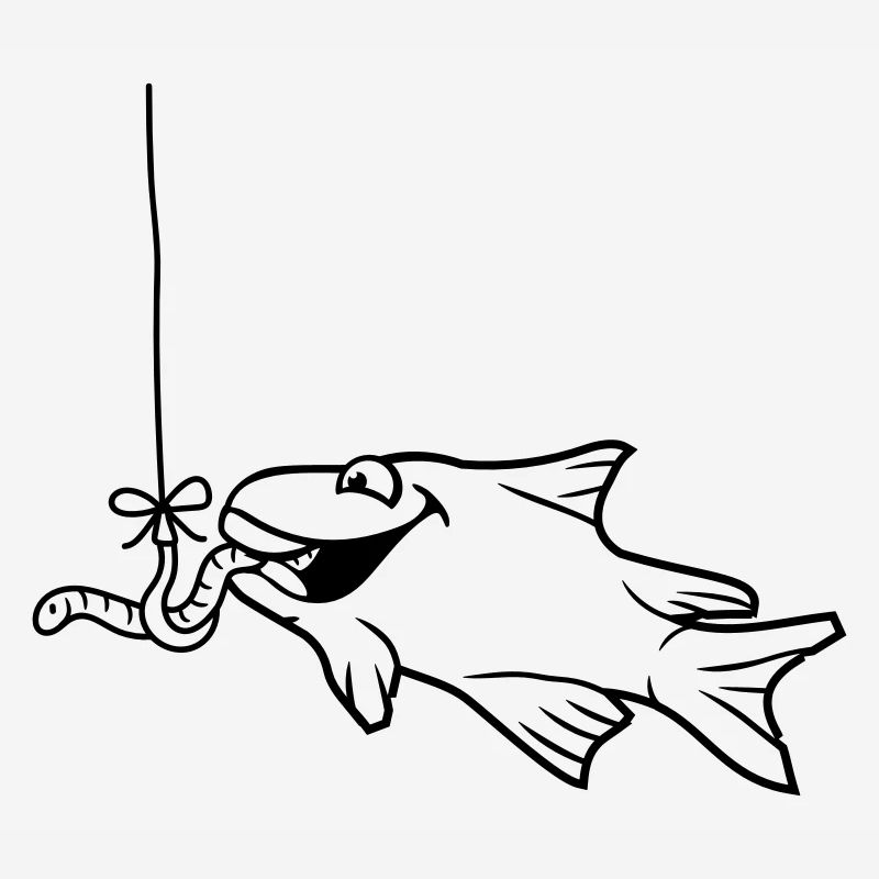 eat eat hunger worm hook fishhook string