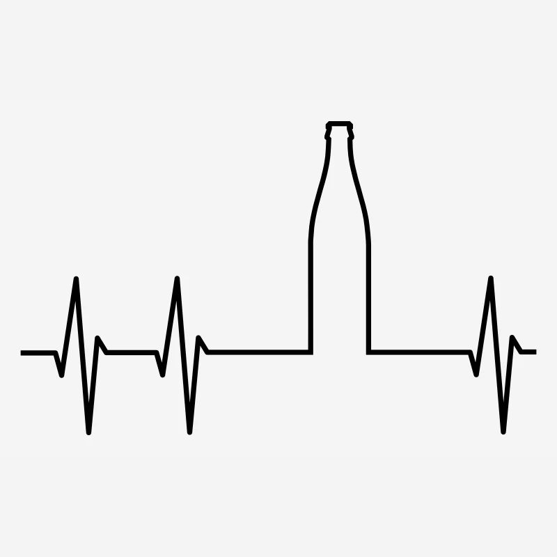 Electrocardiogram with a beer bottle