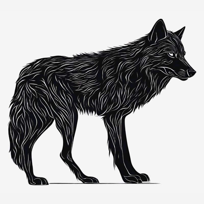 Wilder Wolf - Schwarzer Wolf T-Shirt oder Pullover