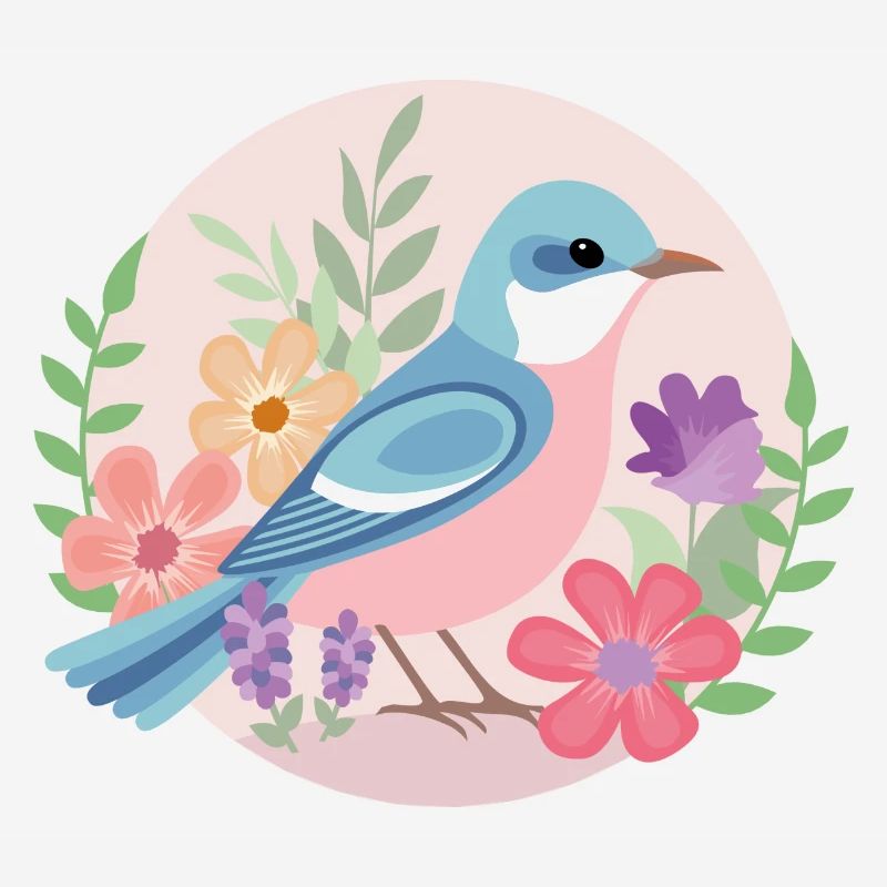 Oiseau en fleurs