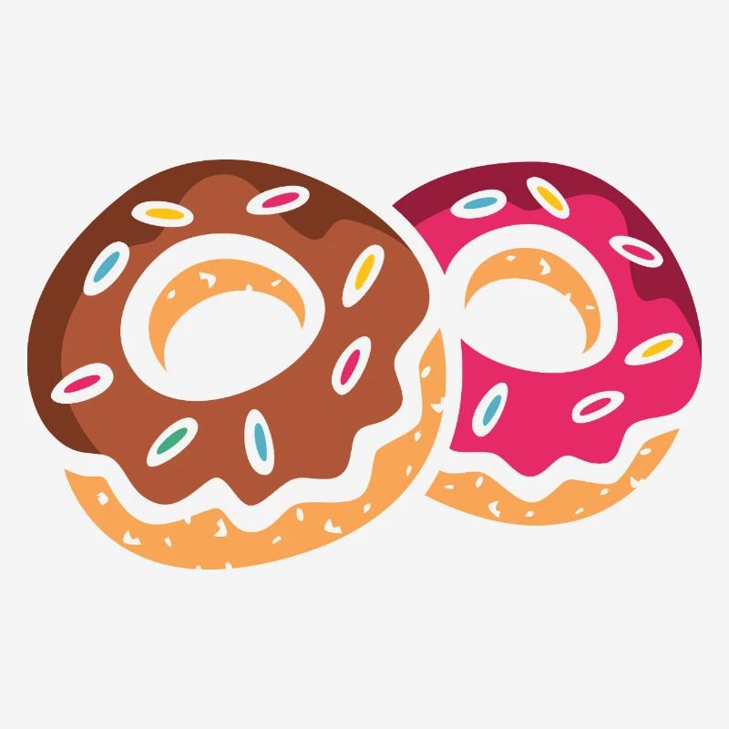 Two colorful donuts with icing