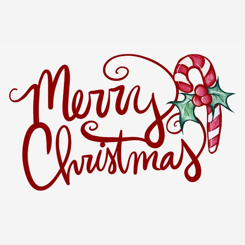 Merry Christmas Script with Candy Cane