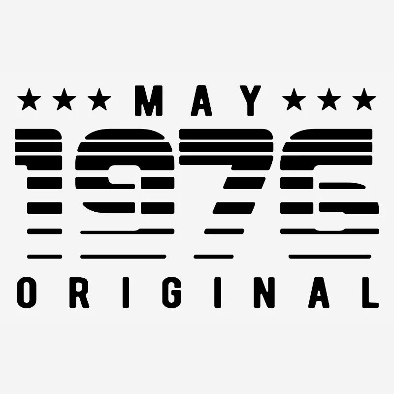 May 1976 Original Striped Vintage Geburtstag