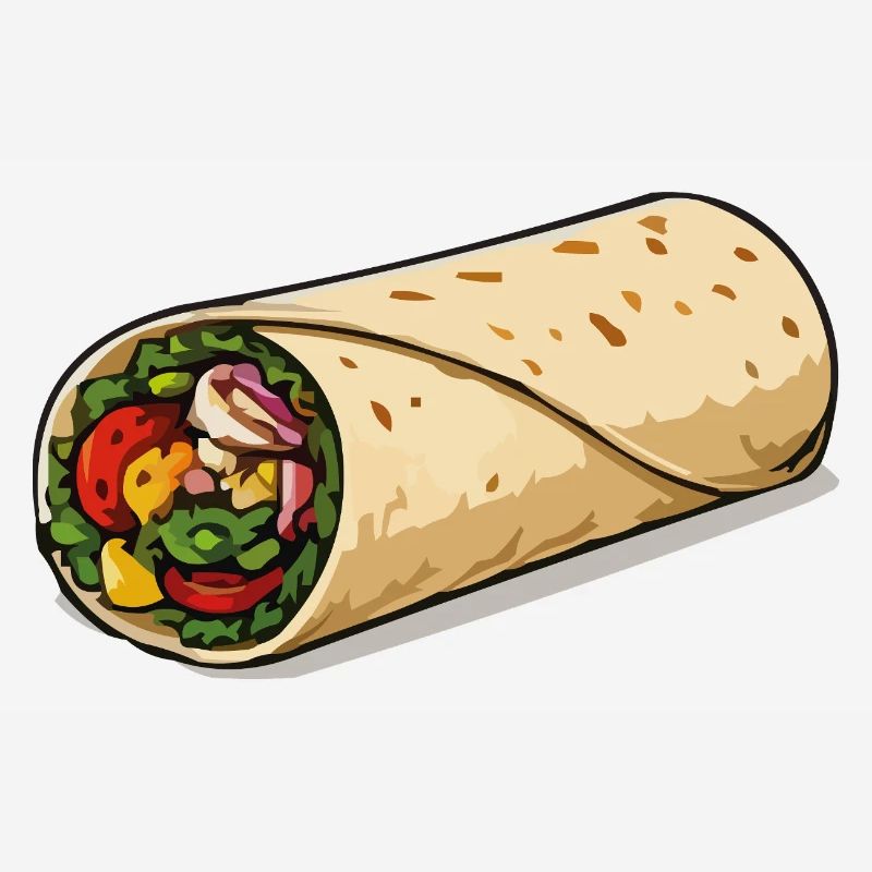 Colourful burrito wrap