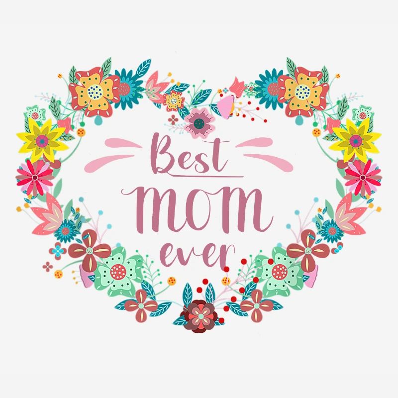 Best MOM ever Beste Mutter mit Herz aus Blumen