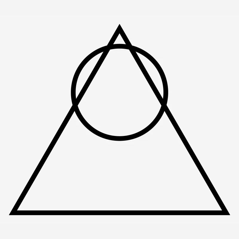 Triangle avec pyramide circulaire