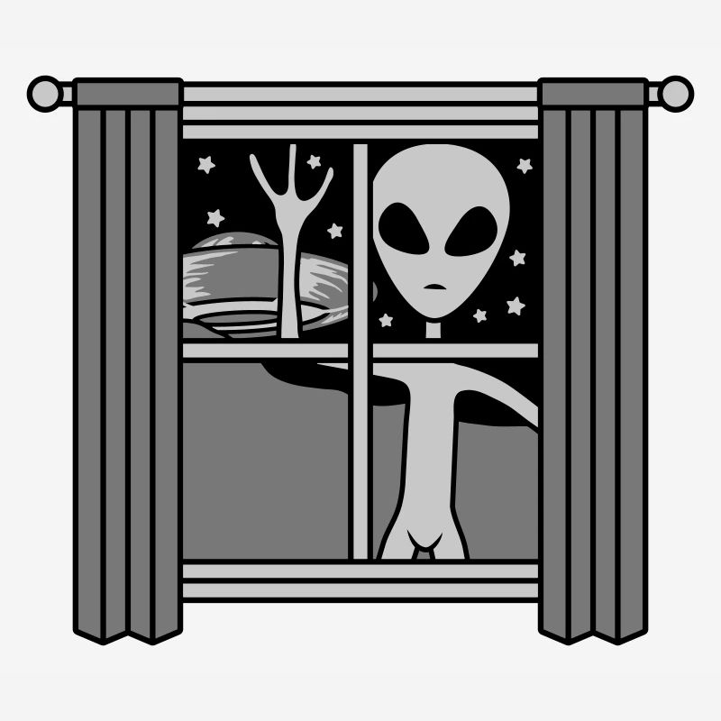 Window Ufo Alien at night