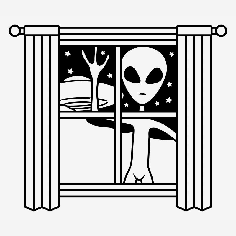 Alien UFO window at night