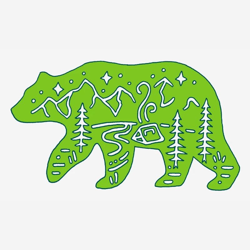 Ours vert totem de la nature