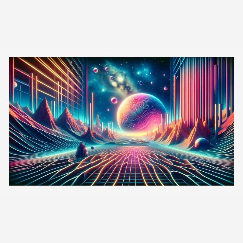 Neon Dreamscape Odyssey – Synthwave Surrealism Wid