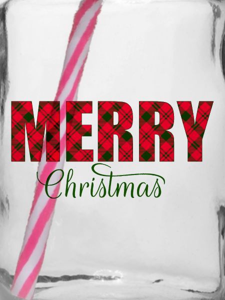 Merry Christmas Plaid Script