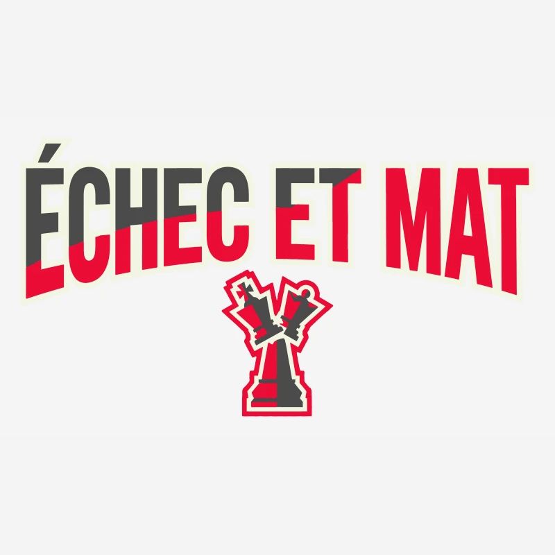 Logo Échec et Mat Rouge Roi Noir en Difficulté