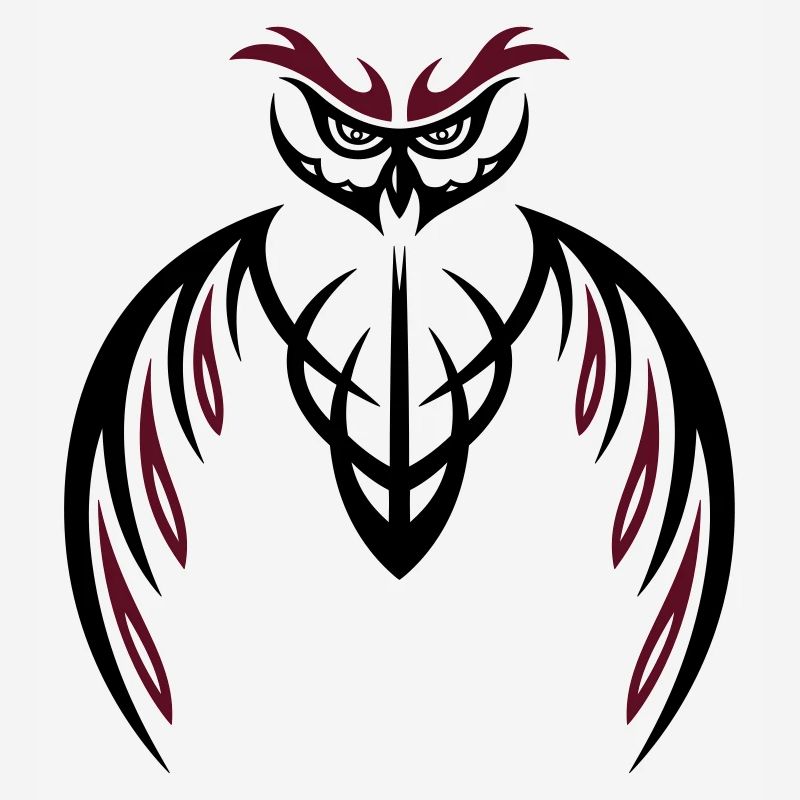 Tribal Eule, tattoo owl