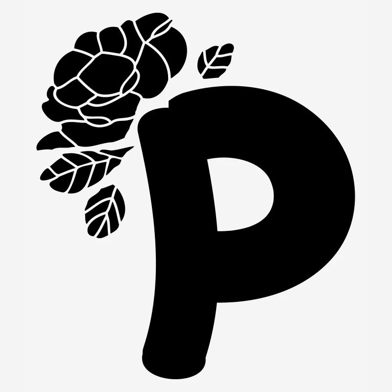 AlphabetBuchstabe P mit Blume