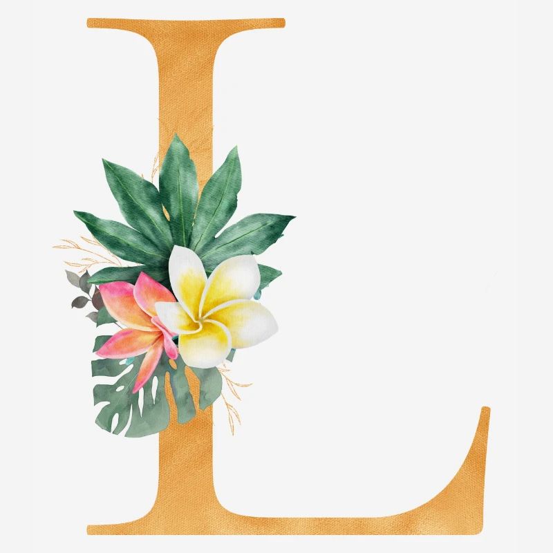Customizable Monogram L Tropical Botany