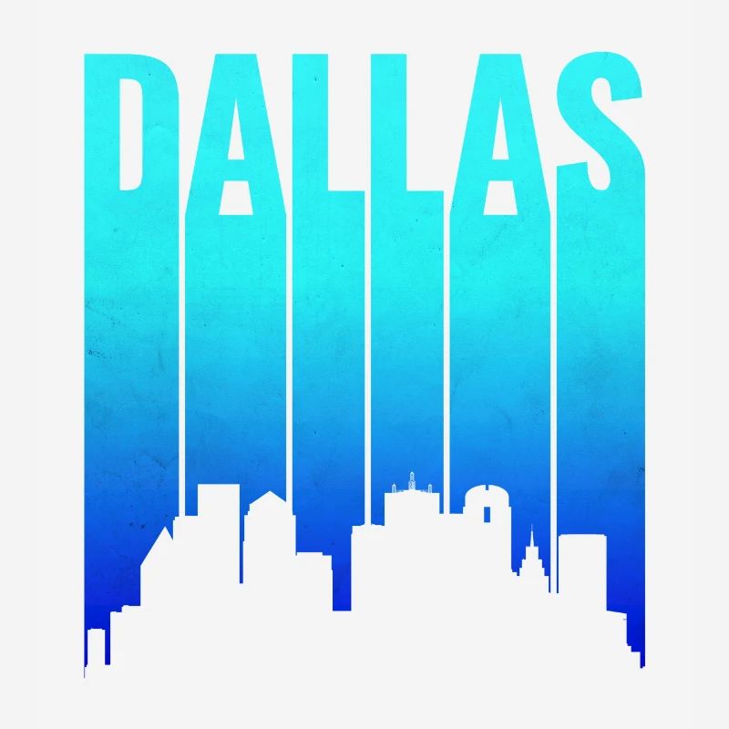 Dallas Skyline Gradient Typography