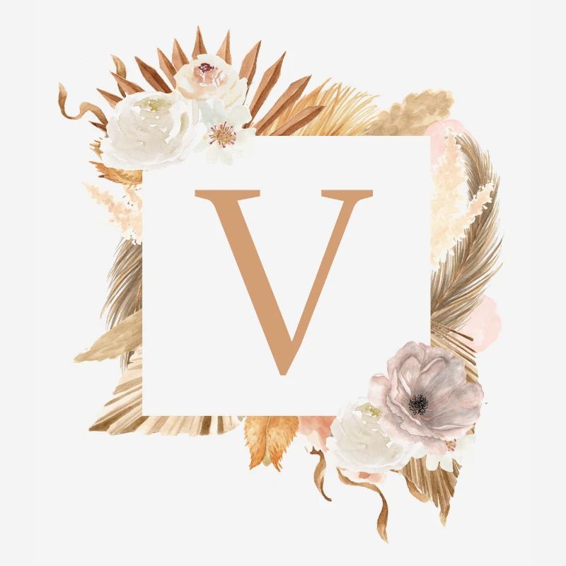Customizable design, monogram, letter V