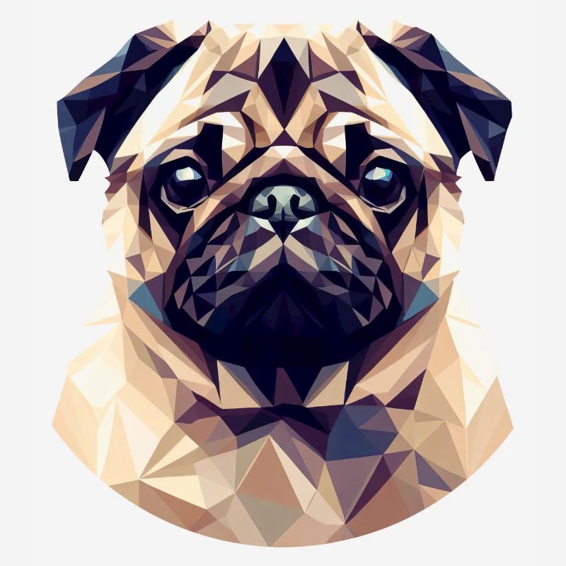 Cute Polygon Pug