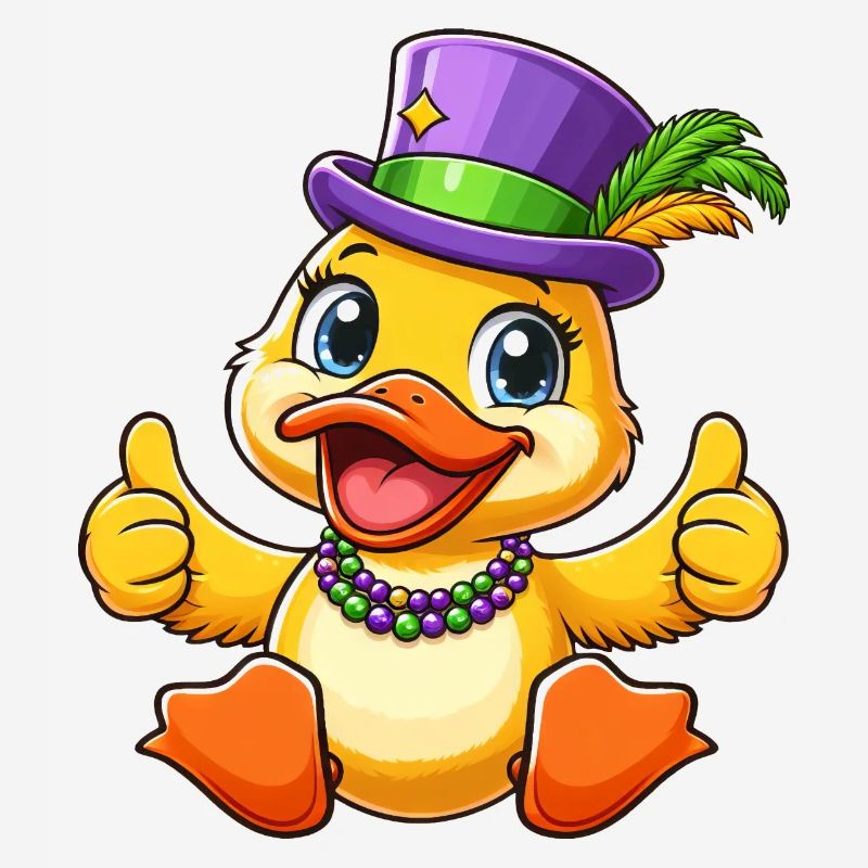 Mardi Gras Duck: Thumbs Up