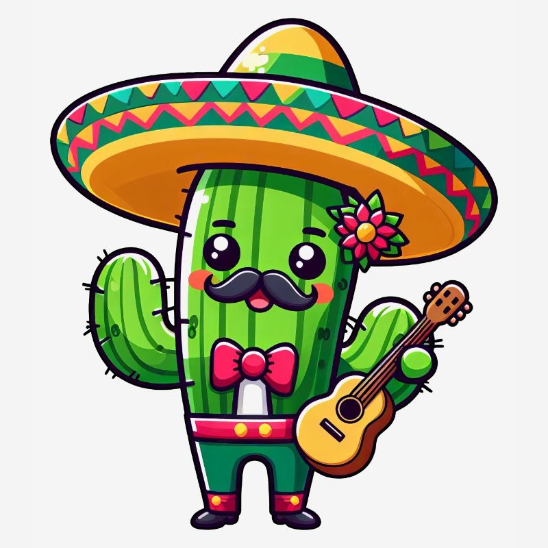 Cinco de Mayo Cactus Mariachi Guitarist
