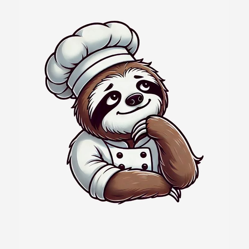 Cute Sloth as Chef Chef Cooking