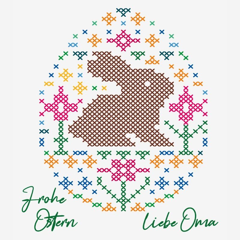 Easter egg and Easter bunny