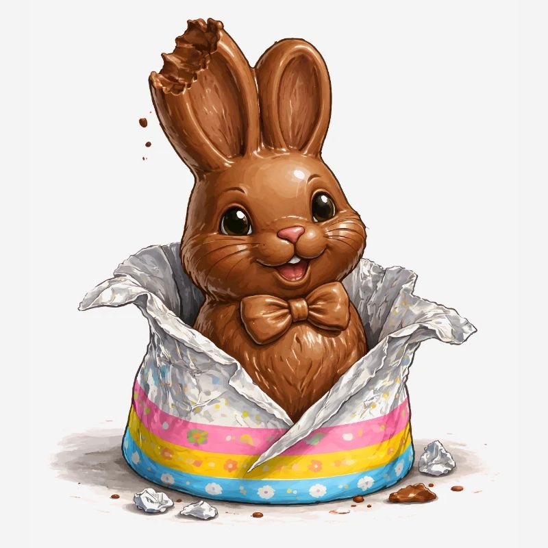 Chocolate bunny in Easter egg