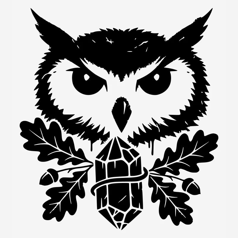 Fantasy Eule Kristall Tattoo