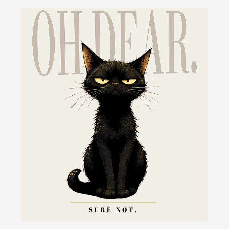 OH DEAR Sarcastic Black Cat Design