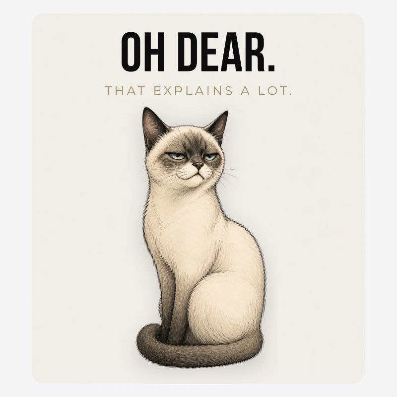 OH DEAR. Noble Cat Sarcastic Meme Design