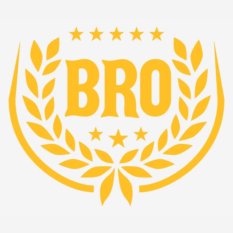 Bro Laurel Wreath Text Logo