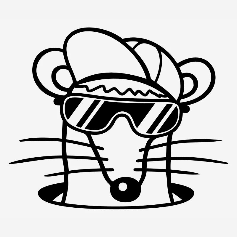 Mouse Sunglasses Cool Cappy Ground Hole Mouse Hole